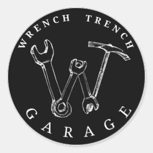 Redonda Pegatina negro del logotipo de WGT