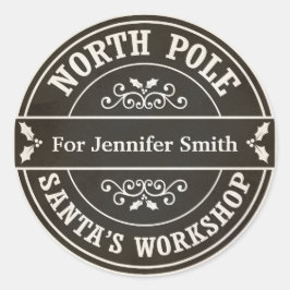 Redonda Pegatina negro del regalo de la entrega del