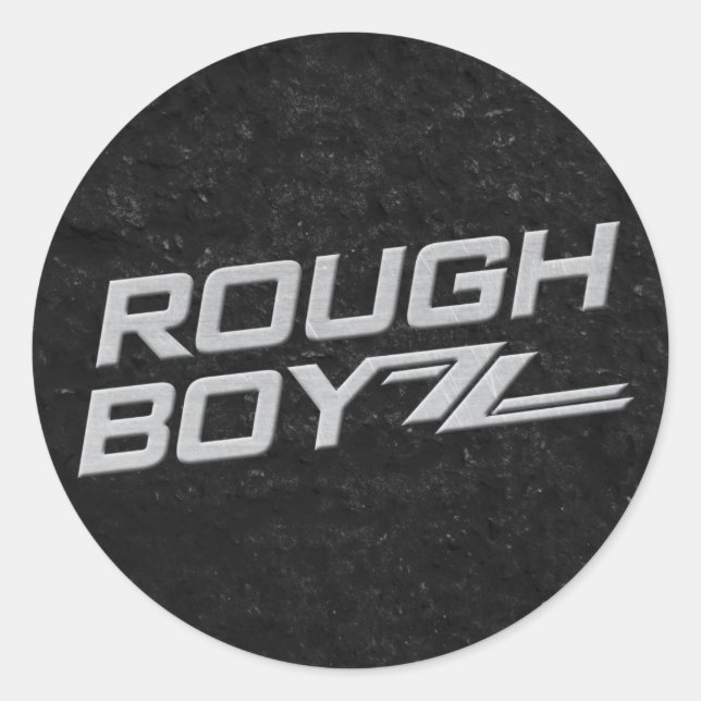 Redonda Pegatina negro redondo Rough BoyZZ (Anverso)