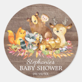Redonda Pegatina Neutral Baby Shower Favor de los animales