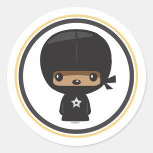 Redonda Pegatina Ninja