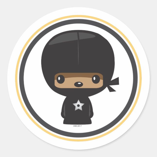 Redonda Pegatina Ninja (Anverso)