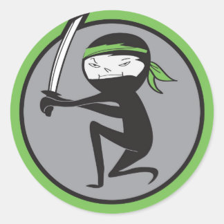 Redonda Pegatina Ninja del Cinturón Verde