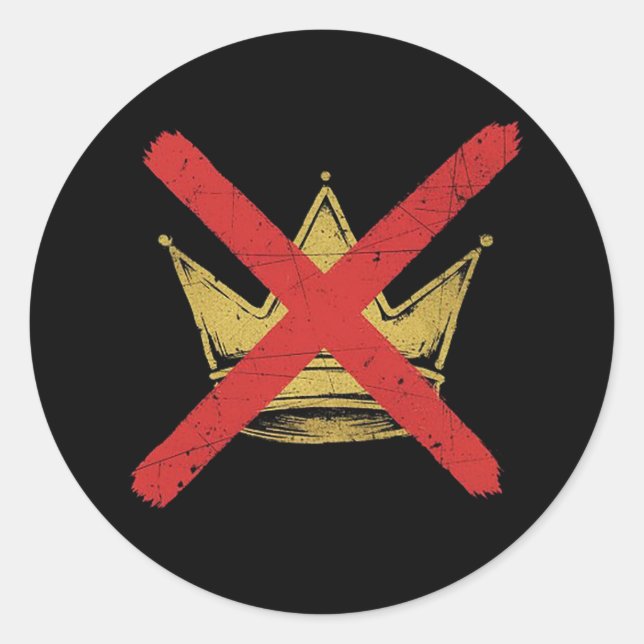 Redonda Pegatina "NO KING"S (Anverso)