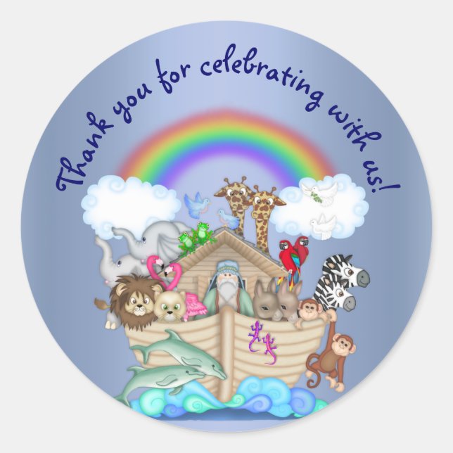 REDONDA PEGATINA NOAHS ARK ANIMAL ZOO (Anverso)