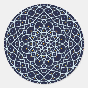 Redonda Pegatina nocturno celeste