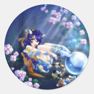 Redonda Pegatina nocturno de verano