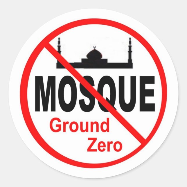 Redonda Pegatina NoMosque (Anverso)