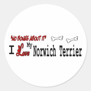 Redonda Pegatina Norwich Terrier (I love)