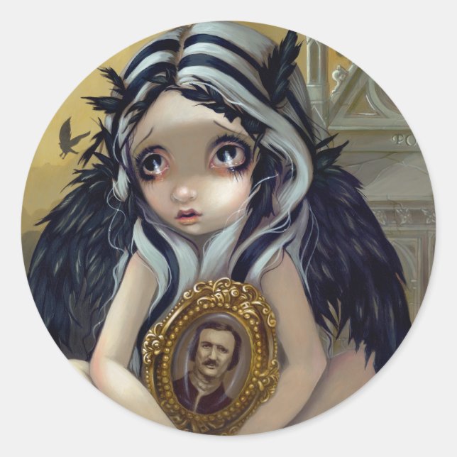 Redonda pegatina "Nunca más" (Anverso)