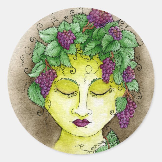 Redonda Pegatina Nymph 2 (Anverso)