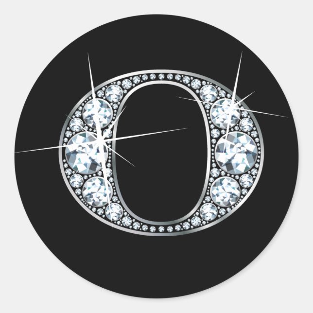 Redonda pegatina "O" de Diamond Bling (Anverso)