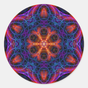Redonda Pegatina Ocanayia Fractal Mandala