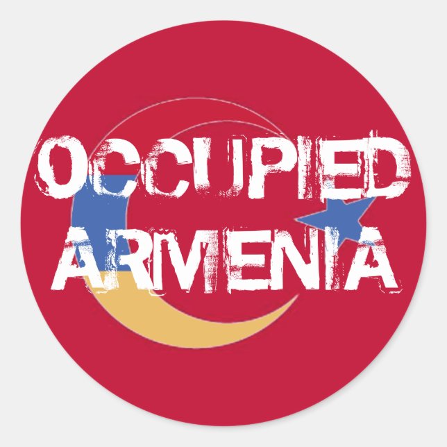 Redonda Pegatina ocupado de Armenia (Anverso)