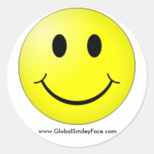 Redonda Pegatina oficial de GlobalSmileyFace.com