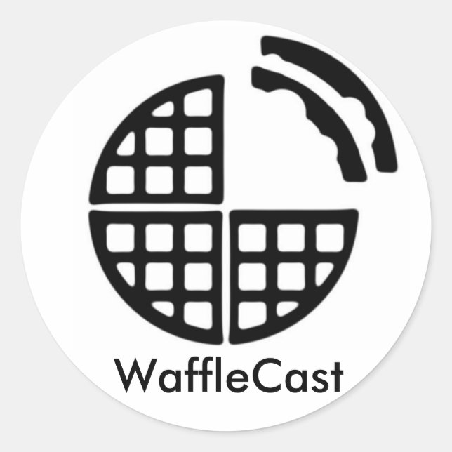 Redonda Pegatina Oficial de WaffleCast (Anverso)