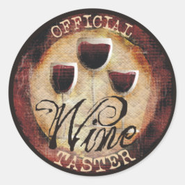 Redonda Pegatina oficial del botón de Wine Taster
