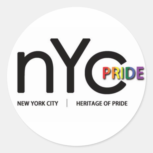 Redonda Pegatina Oficial del Orgullo de la NYC (Anverso)