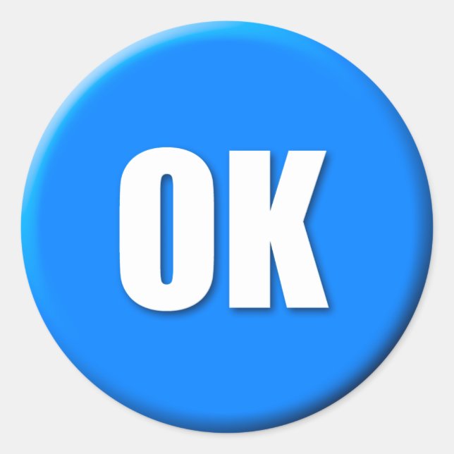 Redonda PEGATINA OK (grande) (Anverso)