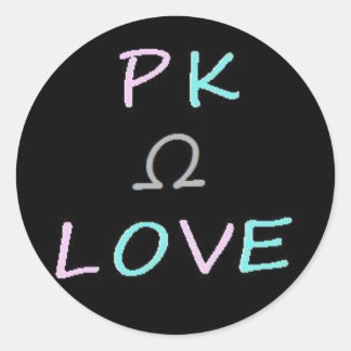 Redonda Pegatina Omega de amor de PK