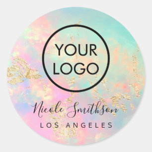Redonda pegatina opal elegante