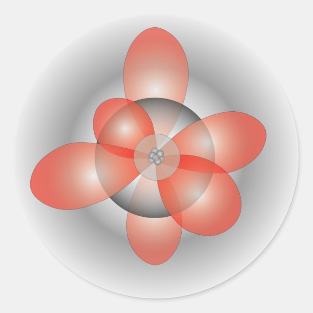 Redonda Pegatina Orbitals Electron (Anverso)
