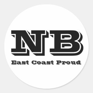Redonda Pegatina orgulloso de Nuevo Brunswick de la costa