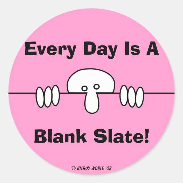 Redonda Pegatina original de Kilroy (Anverso)