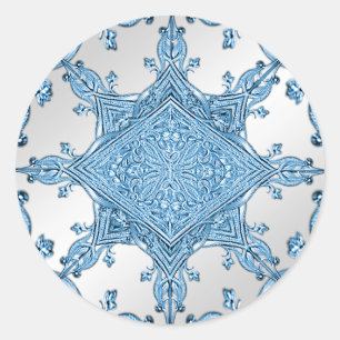 Redonda Pegatina Ornamental Azul