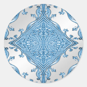 Redonda Pegatina Ornamental Azul