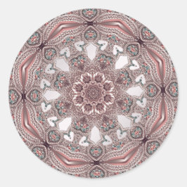 Redonda Pegatina Ornamental Rosa