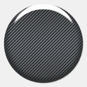 Redonda Pegatina oscuro de la fan del carbono