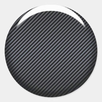 Redonda Pegatina oscuro de la fan del carbono