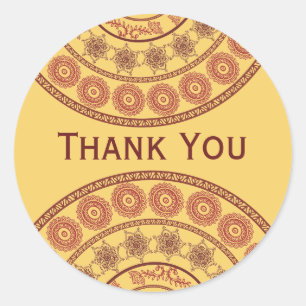 Redonda Pegatina Oval Boda Henna Mehndi