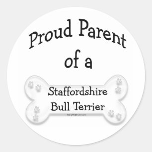 Redonda Pegatina padre orgulloso de Staffordshire Bull Ter