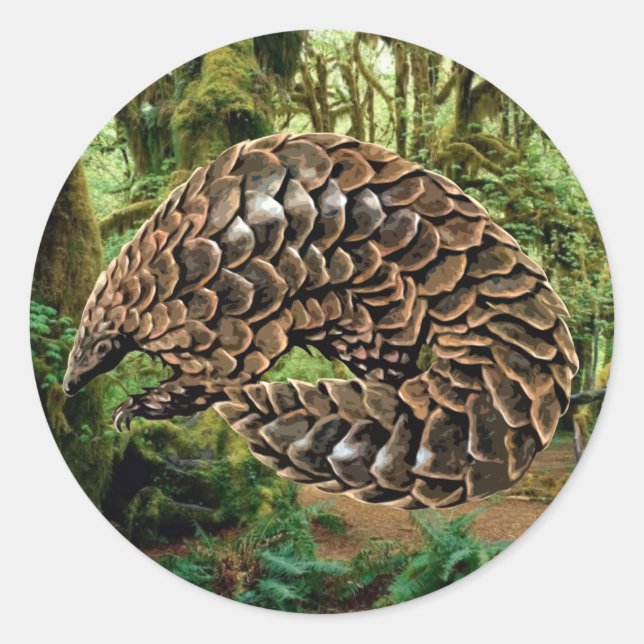 Redonda Pegatina Pangolin (Anverso)