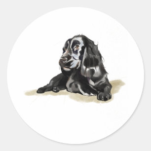 Redonda Pegatina para Amantes de Perros Cocker Spaniel