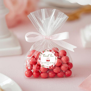 Redonda Pegatina para baby shower Cherry Sweet