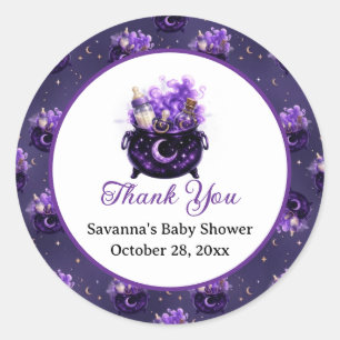 Redonda Pegatina para Baby Shower de Halloween A Baby Is B