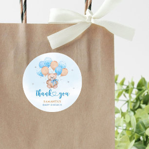 Redonda Pegatina para baby shower de osito de peluche