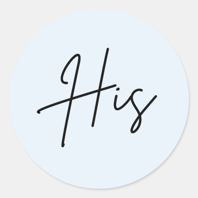 Redonda Pegatina para bolsa de bienvenida de boda Azul Suy (Anverso)