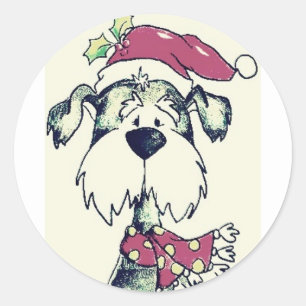 REDONDA PEGATINA PARA DECIR **MEROSOS NAVIDAD** CON CACHOR