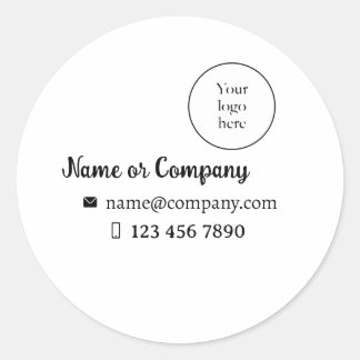 Redonda Pegatina para empresa, logo y datos