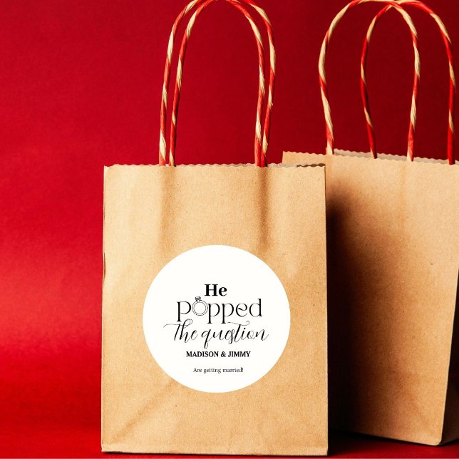 Redonda Pegatina para fiesta de compromiso, él propuso la  (Subido por el creador)