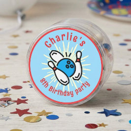 Redonda Pegatina para la fiesta de bolos del 8º cumpleaños