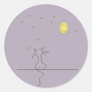 Redonda Pegatina para los amantes del gato