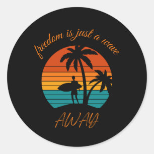 Redonda pegatina para los amantes del surf