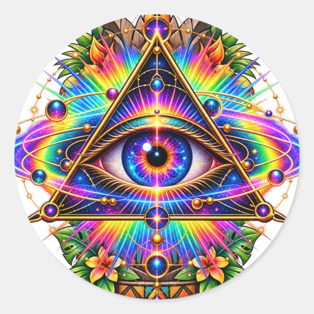 Redonda Pegatina para ojos de órbita prismática (Anverso)