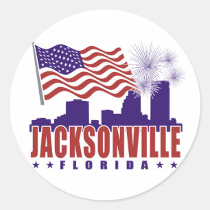 Redonda Pegatina patriótico de Jacksonville la Florida