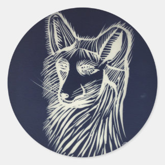 Redonda pegatina pawley night fox